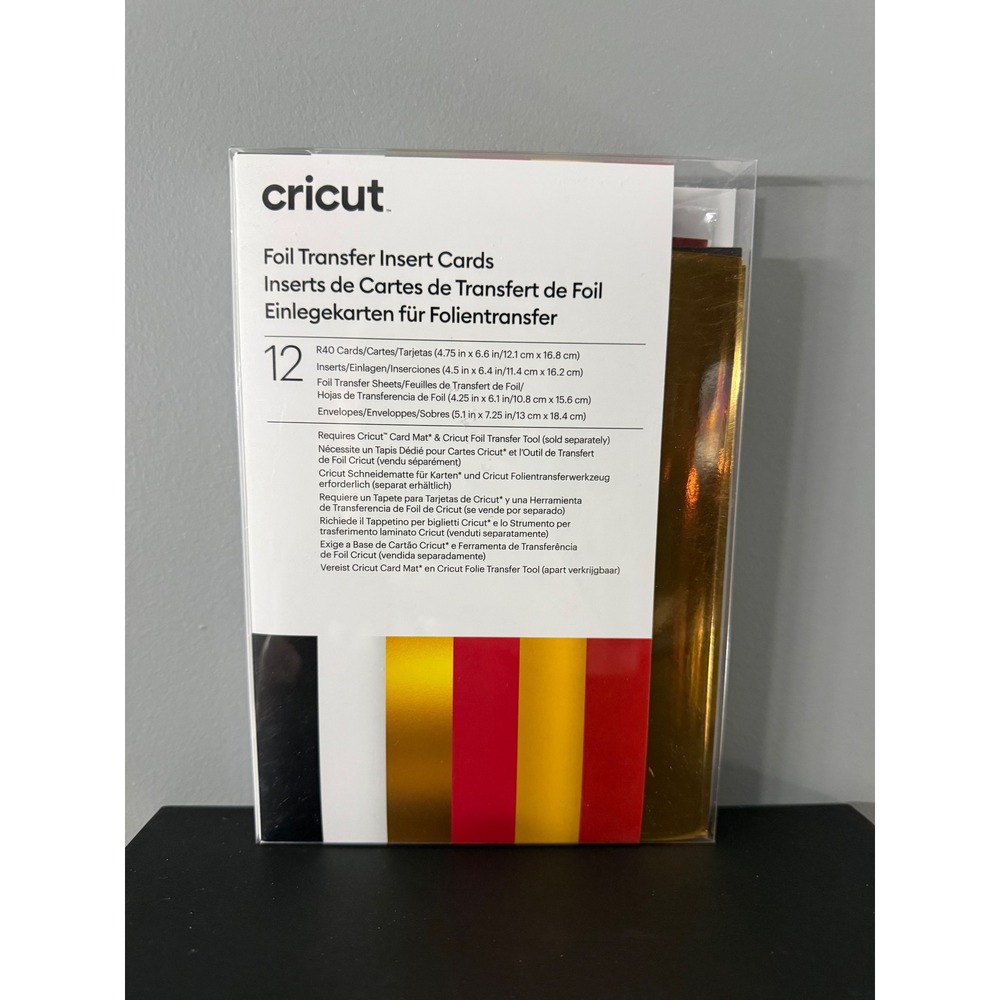 Cricut Foil Transfer Insert Cards‎ R40 Gold Metallic Red Black White Sheets